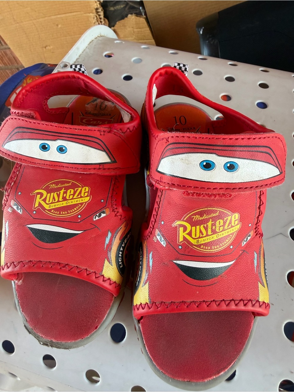 Disney Lightning McQueen Red Kids Sandals with Rust-eze Graphics